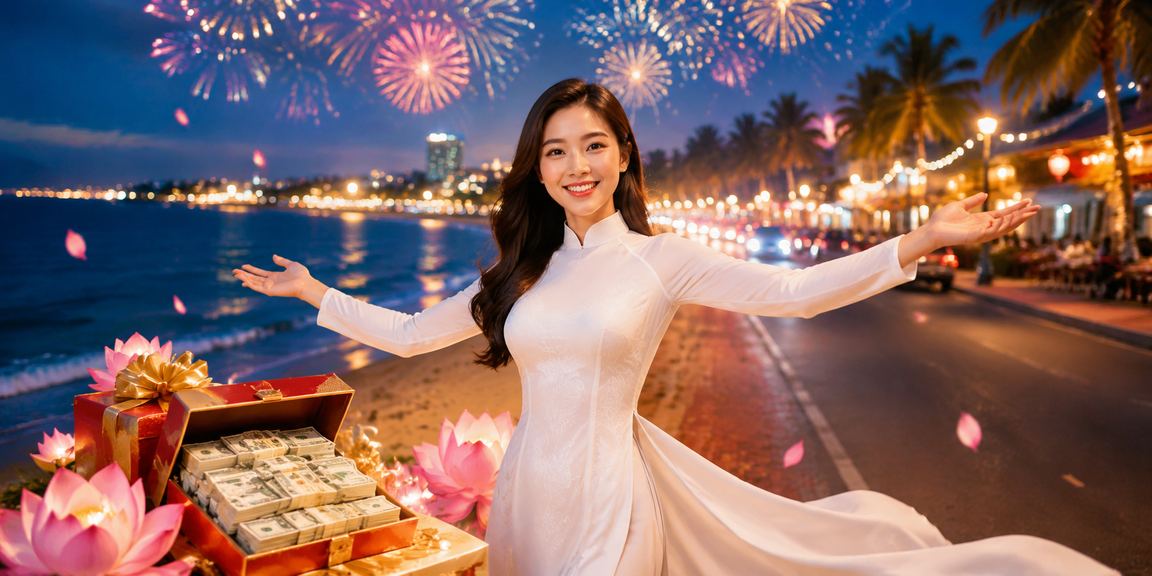 Người chơi tại Mũi Né trong trang phục áo dài tham gia cá cược trực tuyến trên điện thoại